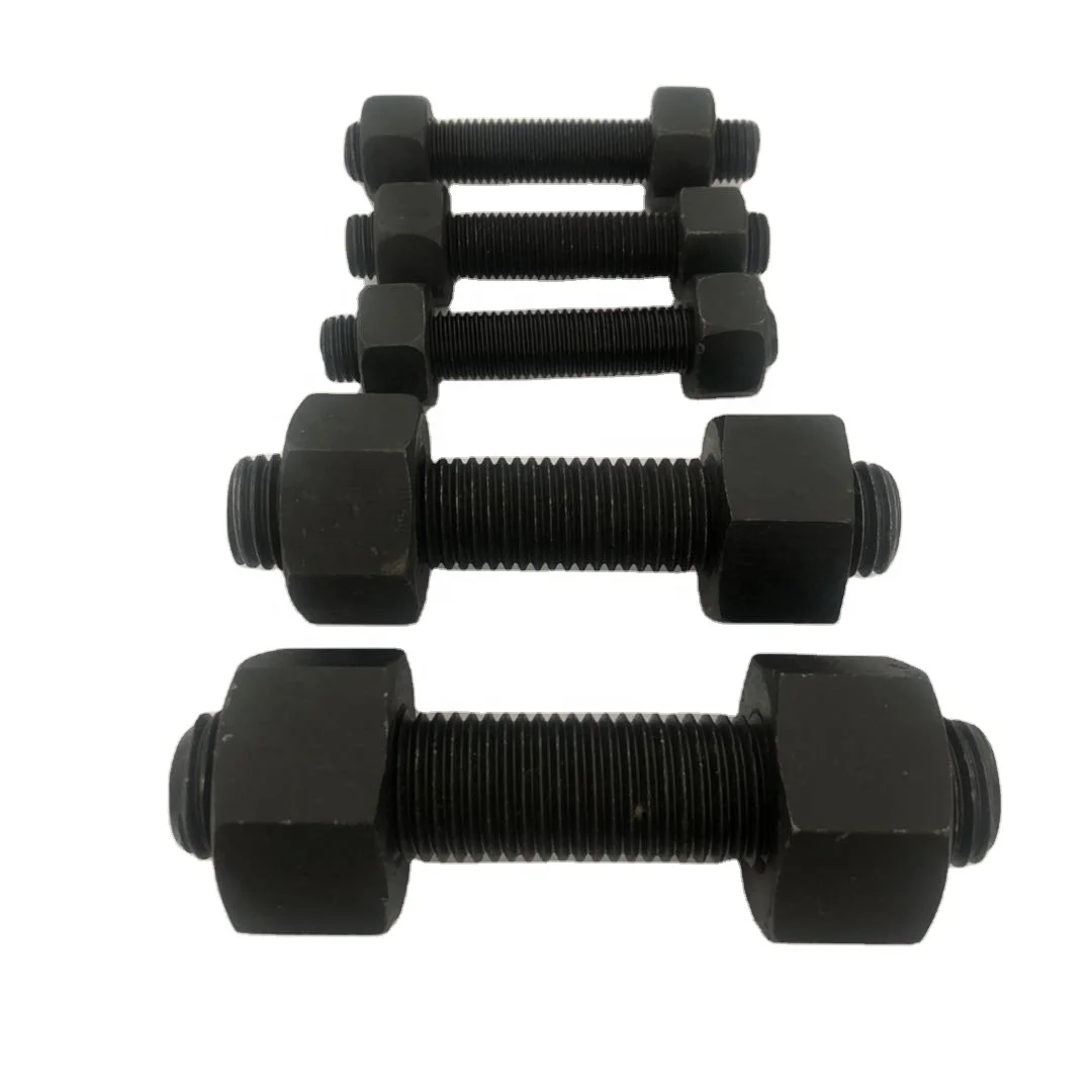 Metric threaded stud bolt DIN976 black finished M12 M16 M18 M20 M22 M24 M30 M36 M48 M56 M64