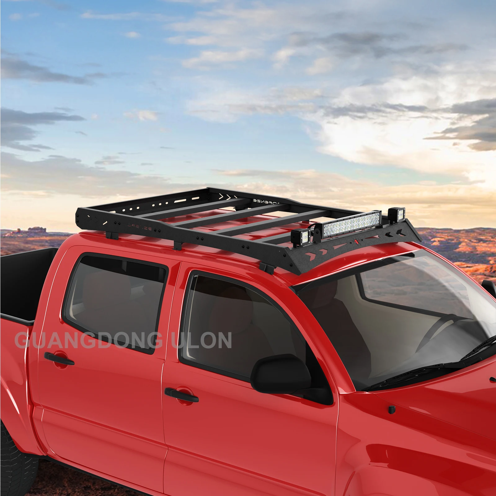 Factory Price Steel Roof Rack with LED 4X4 Off-road Auto Parts Cross Bar for Pickup Roof Luggage For Toyota Tacoma 2005-2023