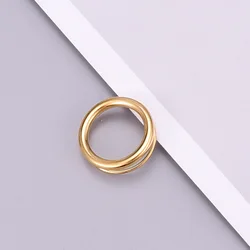 European Fashion 18k Gold Plated Double Layer Hollow Two Layer Stainless Steel Ring For Women