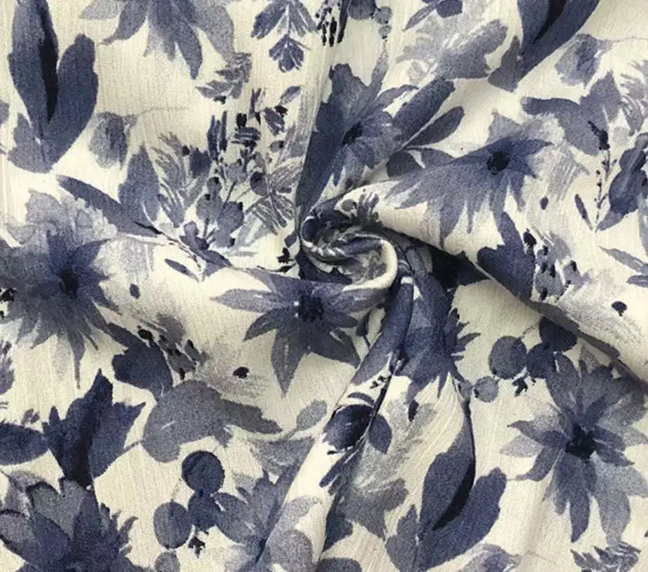 Stocklot discharge printing slub fabrics 100% rayon fabric for clothing