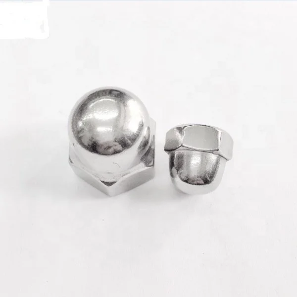China Wholesales Hot Sale DIN 1587 M8 M10 M12 Stainless Steel 304 Plain Finish Hex Domed Cap Nuts Din 1587 Lock Nuts