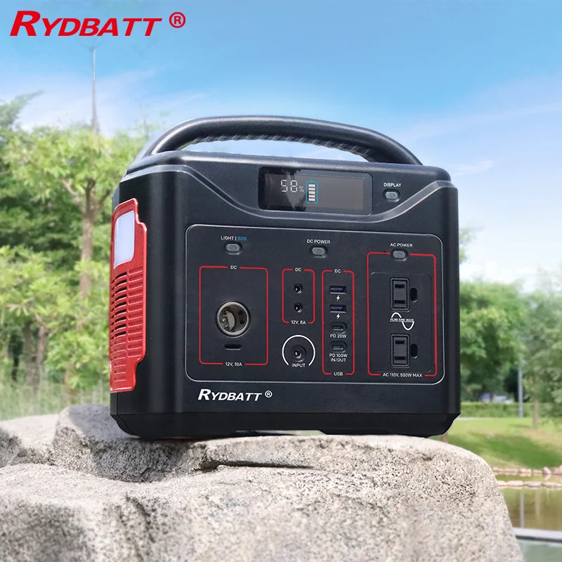 Hot Sale 600Wh Outdoor Portable Power Stations with MPPT Energy Storage System DC 12V AC 110V Output USB C 100W PD