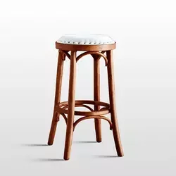 JXT Super Quality Modern Backless Round Backless Seat Vintage Wooden Bar Chair Stools Furniture