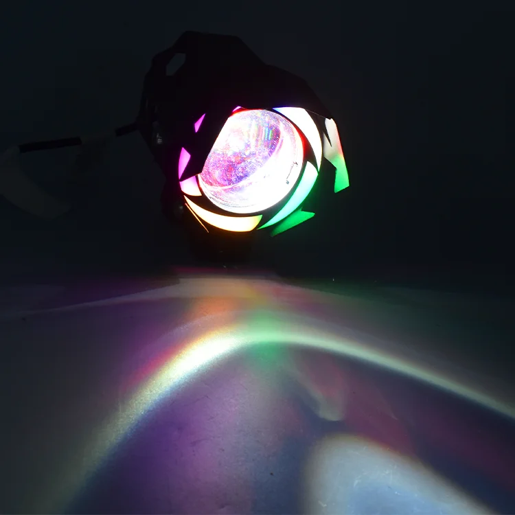 Direct wholesale led headlights for electric vehicles motorcycle modified U8 colorful wolverine waterproof spotlights headlights