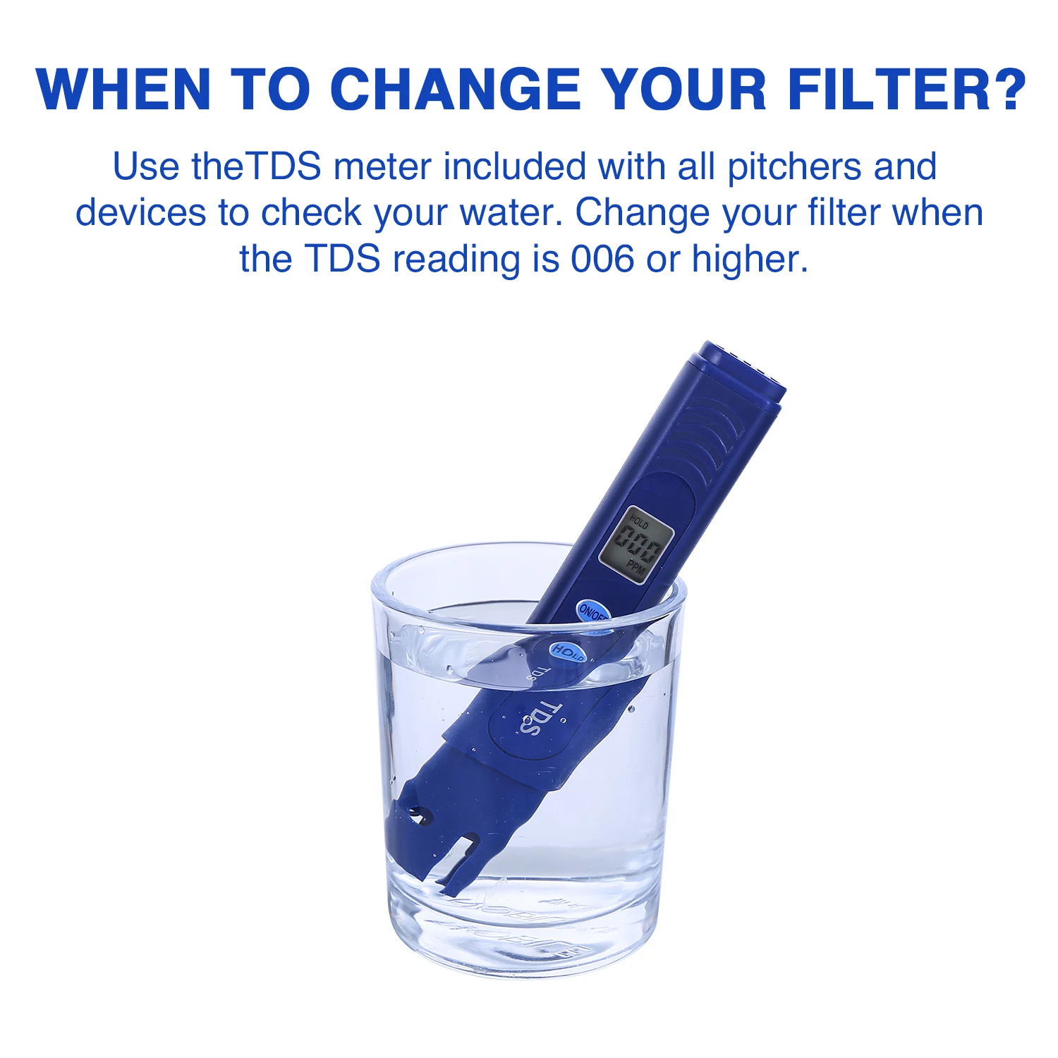 Direct Drinking 0 TDS 6-Stage filtration system water filter pitcher with water quality meter