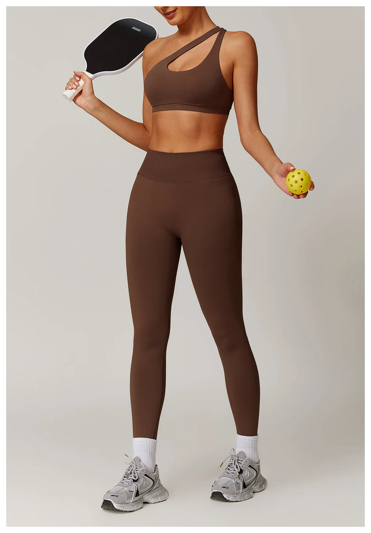 2025 New Custom Fashion Activewear One Shoulder Bra Scrunch Butt Sports Pants Gym Fitness 5 Piece Yoga For Woman