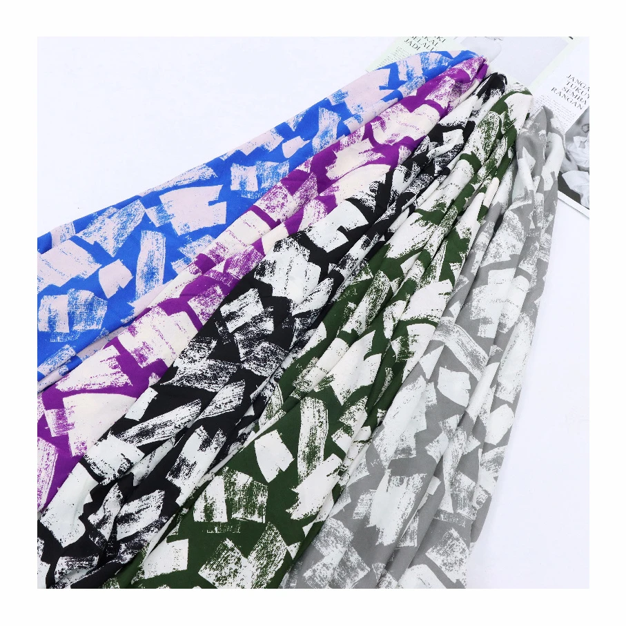 105-110gsm 95% polyester 5% spandex 100D 75D polyester stretch floral printed fabric four way stretch fabric for shirts