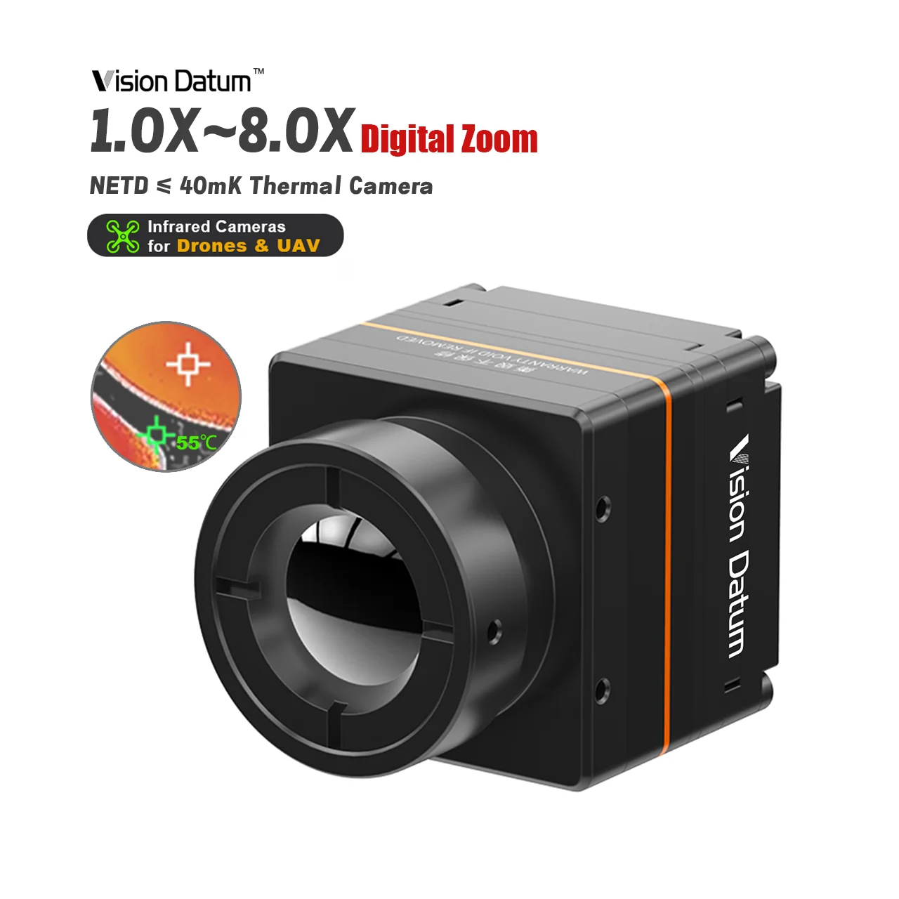 Android/Linux SDK 640x512 30 кГц 1-8x цифровой зум NETD ≤ 40mK 0 ~ + 550 ℃ модуль тепловизионной камеры для наблюдения за животными