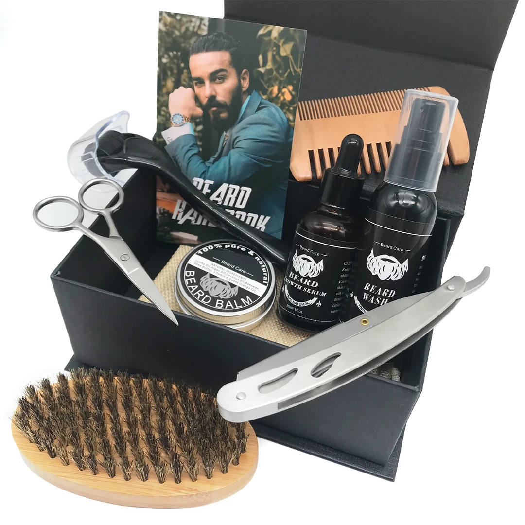 Фирменная торговая марка OEM, товары для ухода за волосами для мужчин, Подарочная сумка для инструментов для ухода за волосами, набор для роста бороды