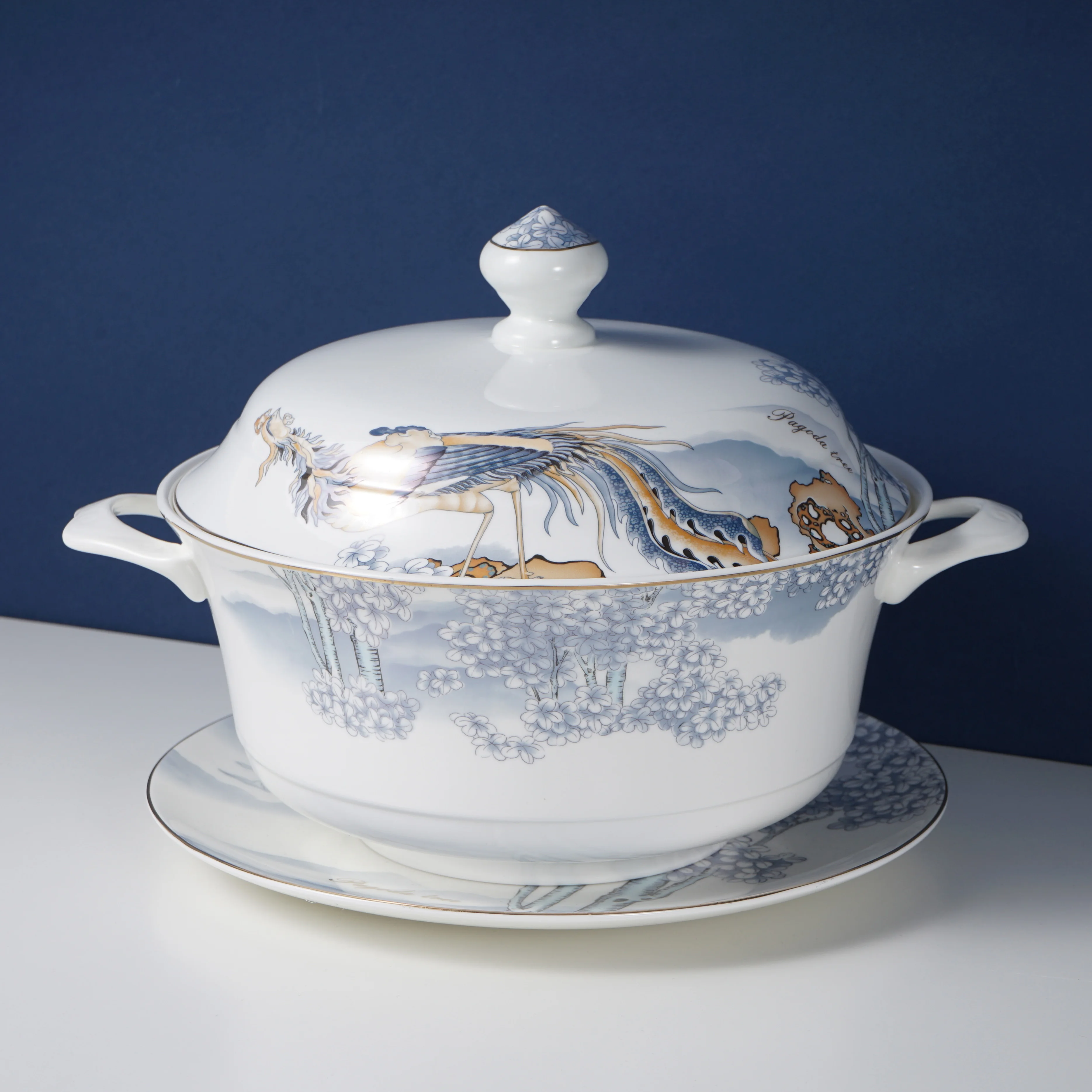 Phoenix Bone China Ceramic Porcelain Dinner Set Dinnerware With Gift