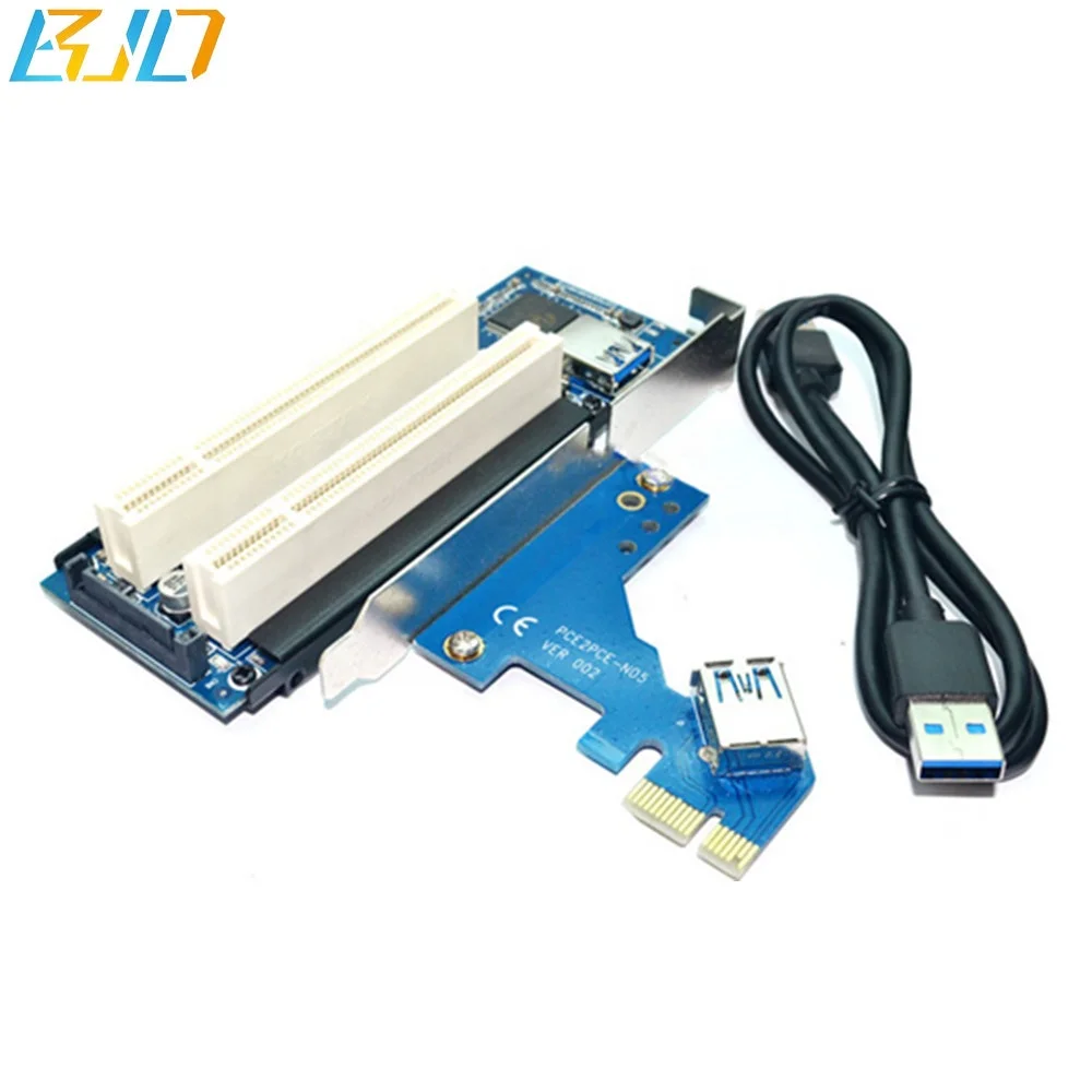 PCI-E EXPRESS X1 к двойной PCI Riser Продлить адаптер карты с 60 см USB 3 0 кабель