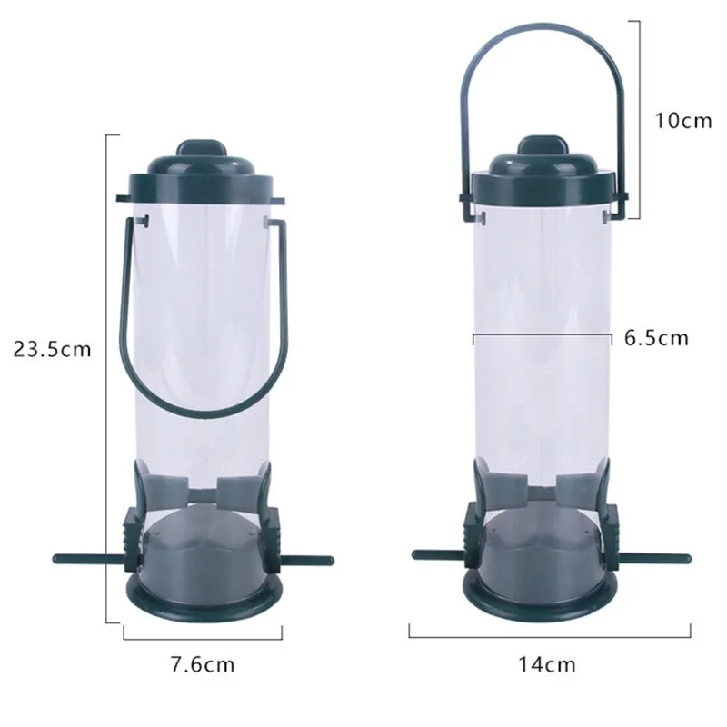 Plastic Outdoor Garden Wild Plastic Tube Transparent Seed Hanging Bird Feeder