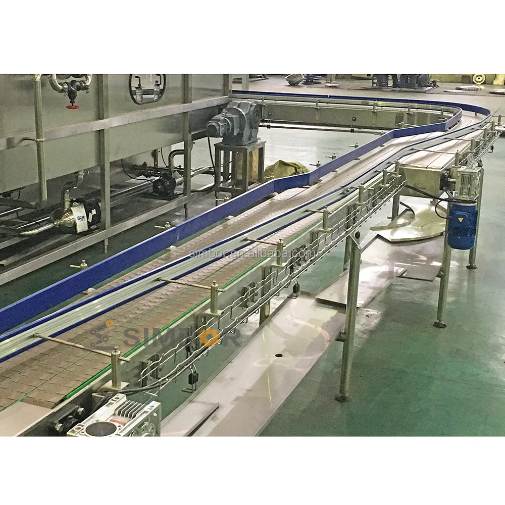 automatic cola water juice bottle pet plastic glass bottle tin can chain palet transport conveyor