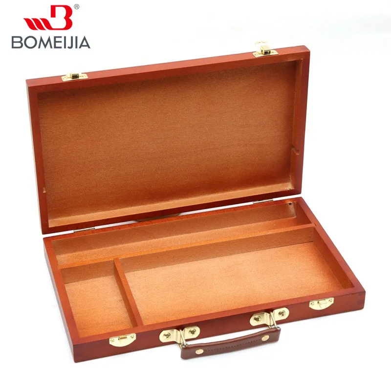 BGLN Solid Wood Portable Watercolor Painting Storage Box Multifunctional Watercolor Paint Suitcase Box Art Supplies