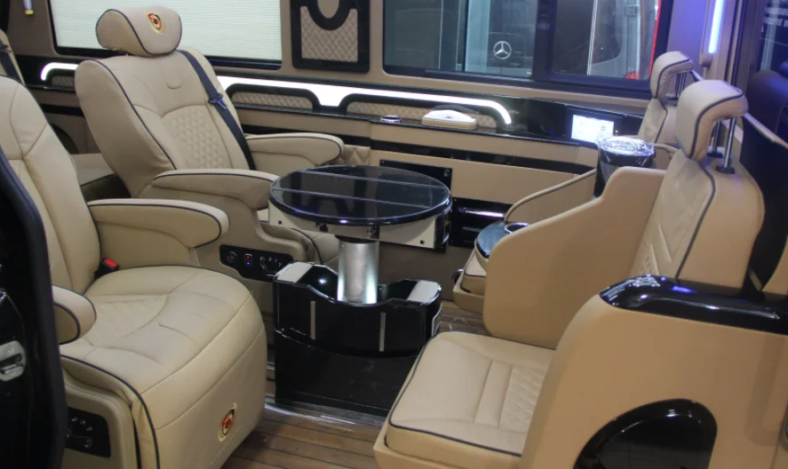 Высококачественный Электрический Автомобильный складной стол для роскошного интерьера автомобиля, украшение для роскошного микроавтобуса, фургона