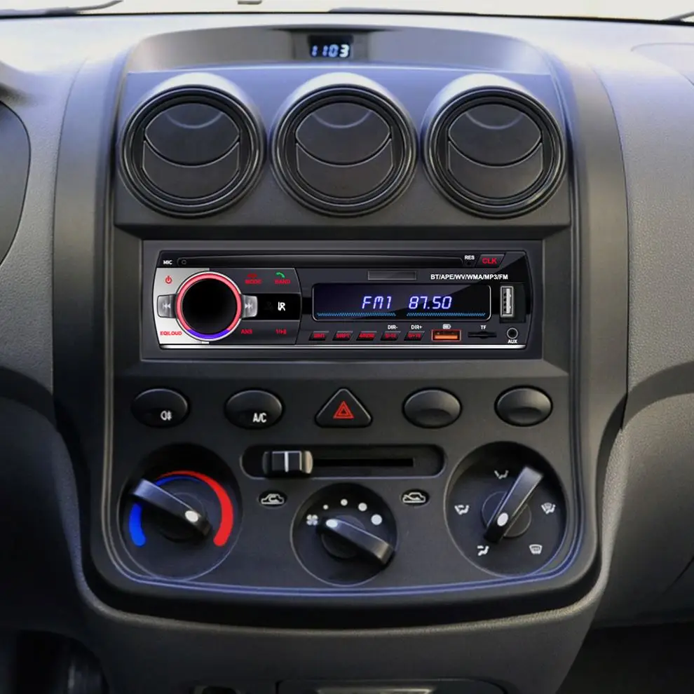 Single Din Car Music System Handsfree Stereo Fm Transmitter Blue-tooth Car Audio Mp3 Player Usb Charger Car Mp3 Player