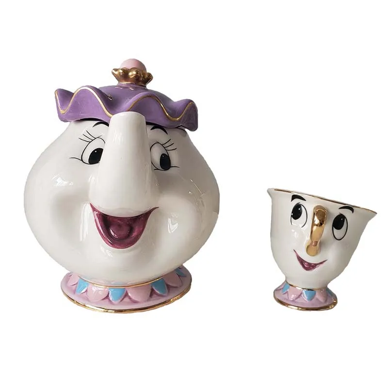 Creative Xmas Birthday Thank You Gifts Beauty And The Beast  Mrs. Potts Chip Tea Pot & Cup set Teapot Mug