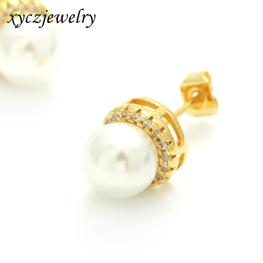 Latest Design 18K Gold plated Necklace and Earring Set with 6-15mm Pearl Necklace and Earring Set Pearl Jewelry Set