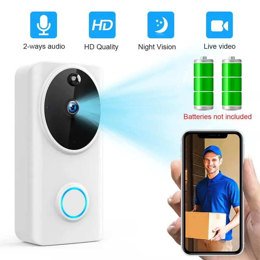 L9 Video Door Bell Camera Smart Doorbell Wireless WiFi 720P/1080P DoorBell Smart Video Phone Visual 2-Ways Audio Secure Camera