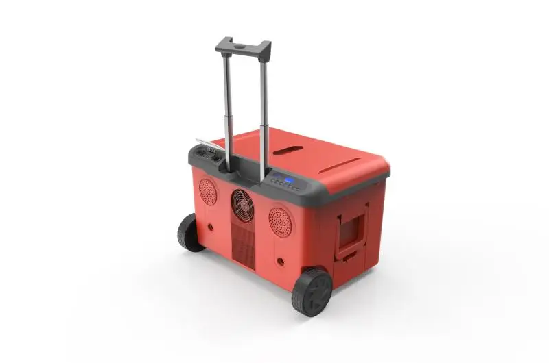 Портативный автомобильный холодильник с ручкой и колесиком, 12 В, 24 В