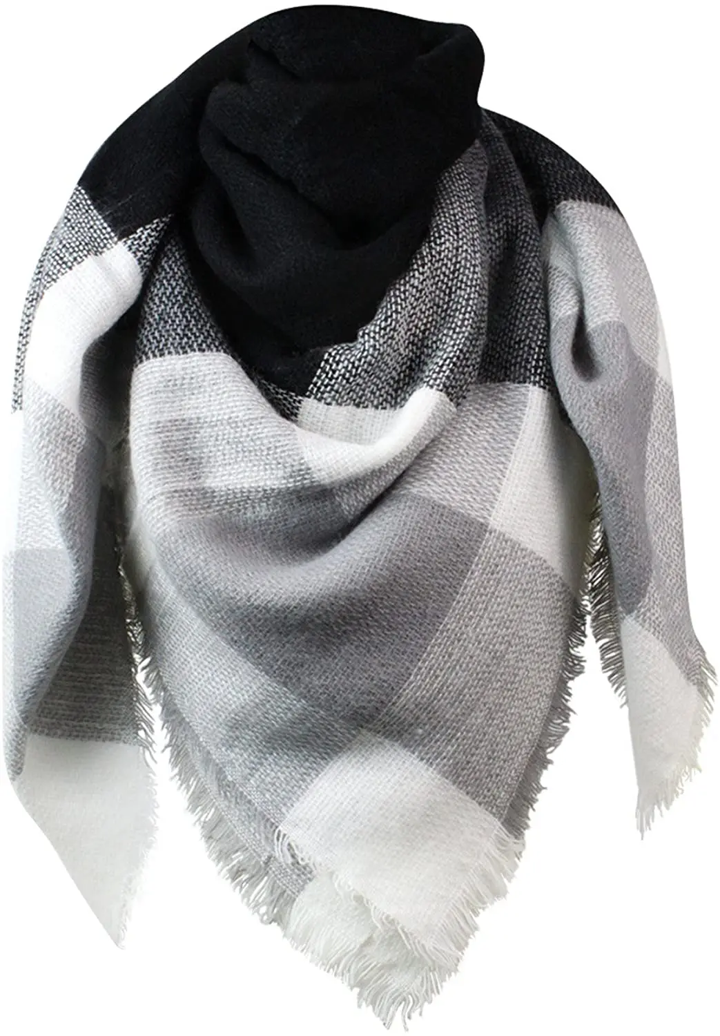 Wholesale Ladies Fashion Abaya Scarf Pashmina Winter Knitted Checked Scarfs For Women Stylish