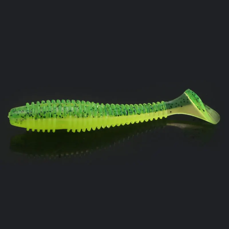 Glow Paddle Tail Soft Grub PVC Fishing Lure 5cm 6cm 7cm Soft Bait Root Luminous Paddle Tail for Night Fishing
