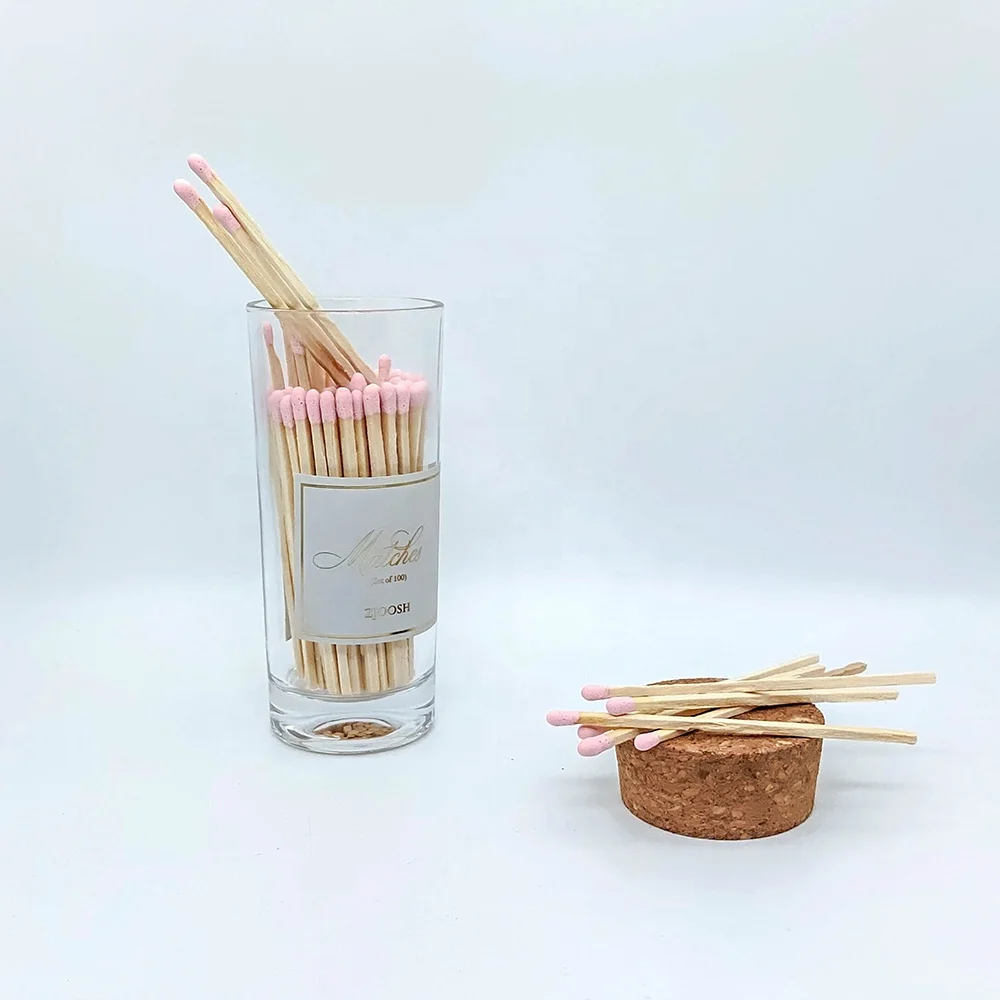New Custom Color Match Sticks In Glass Jar Bottle Matches wooden safety matchsticks in bottle