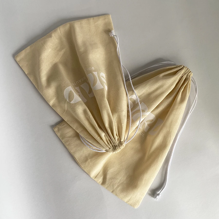 Recyclable Biodegradable Factory Price Cotton Packaging Bag Linen Pouch Drawstring Dust Cover Bags For Handbags Shoes Cloth