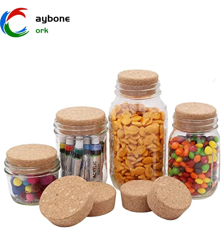 Factory  server Cork Lid directly Customization Cork Lids Stoppers for Mason Ball Canning jars Tapered Cork Plugs