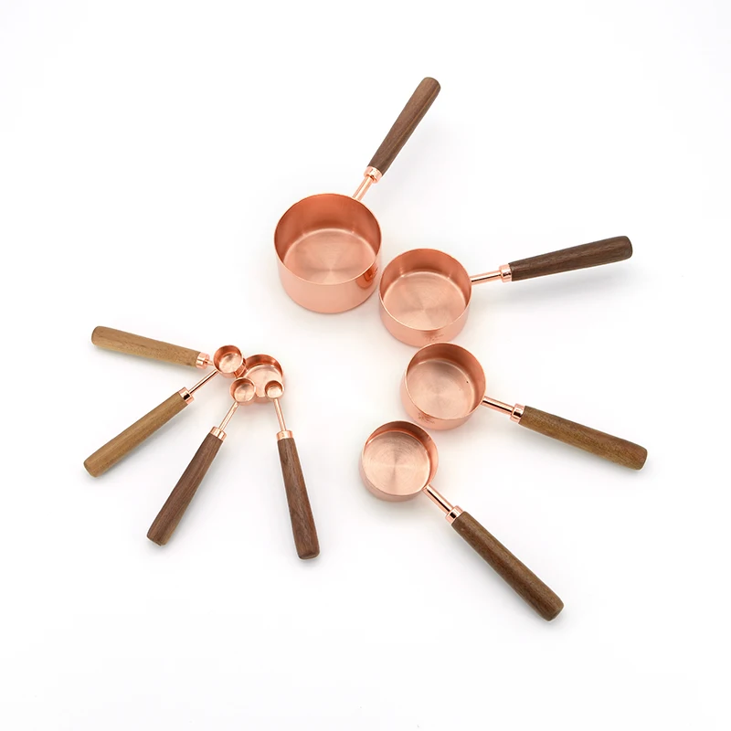 New Fashionable Rose Gold Baking Tools Kitchen  Measuring Cups and Spoons Set