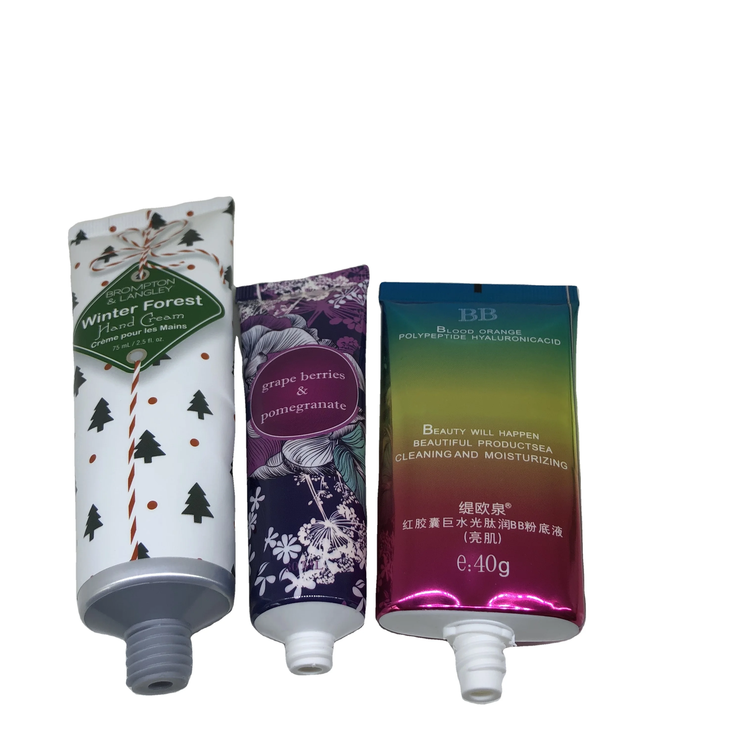 Cosmetic cream tube shampoo tube skin care tube with screw cap / flip top cap