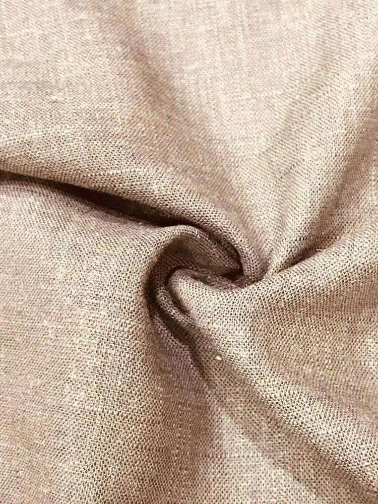 Designer best quality classic plain design linen rayon slub bature soft woven fabric for women girl dress