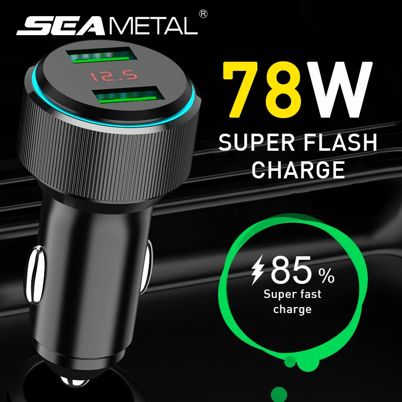 QC3 12 В Автомобильное зарядное устройство для прикуривателя универсальное двойное USB Автомобильное зарядное устройство