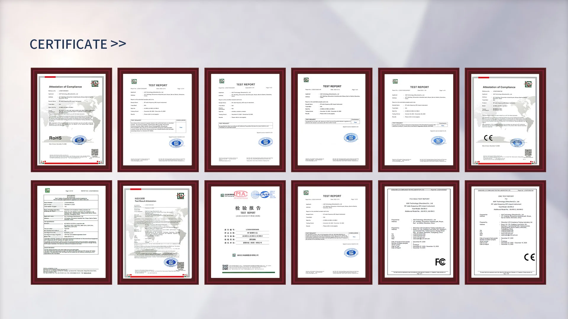 Certificates
