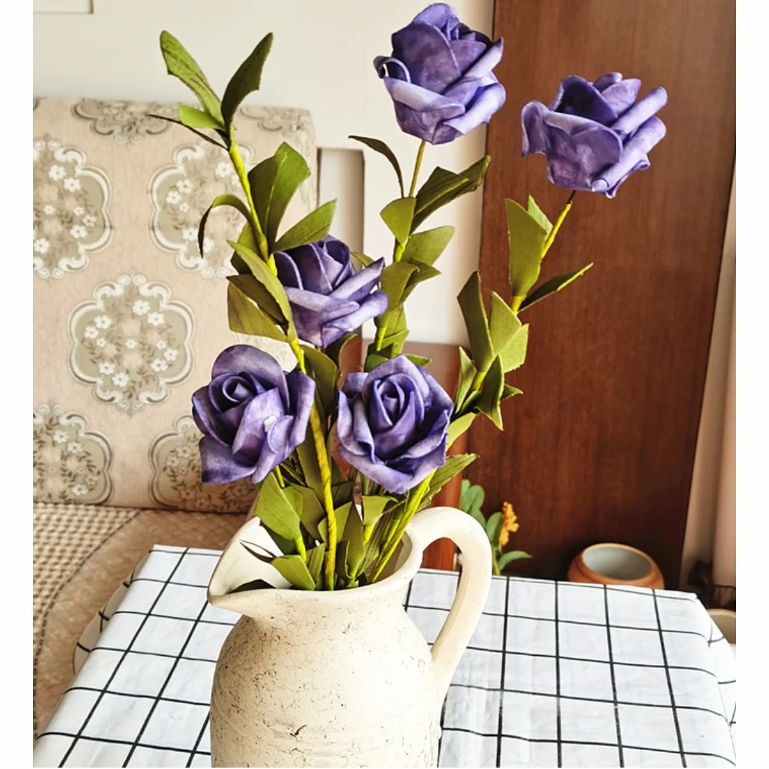 European multi-headed crimped bouquet wedding decoration living room home photography artificial simulation flowers