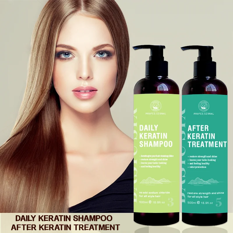 Private Label Professional Salon Organic Damage Repaired daily Pure Moisturizing keratin Hair Shampoo And Conditioner Set