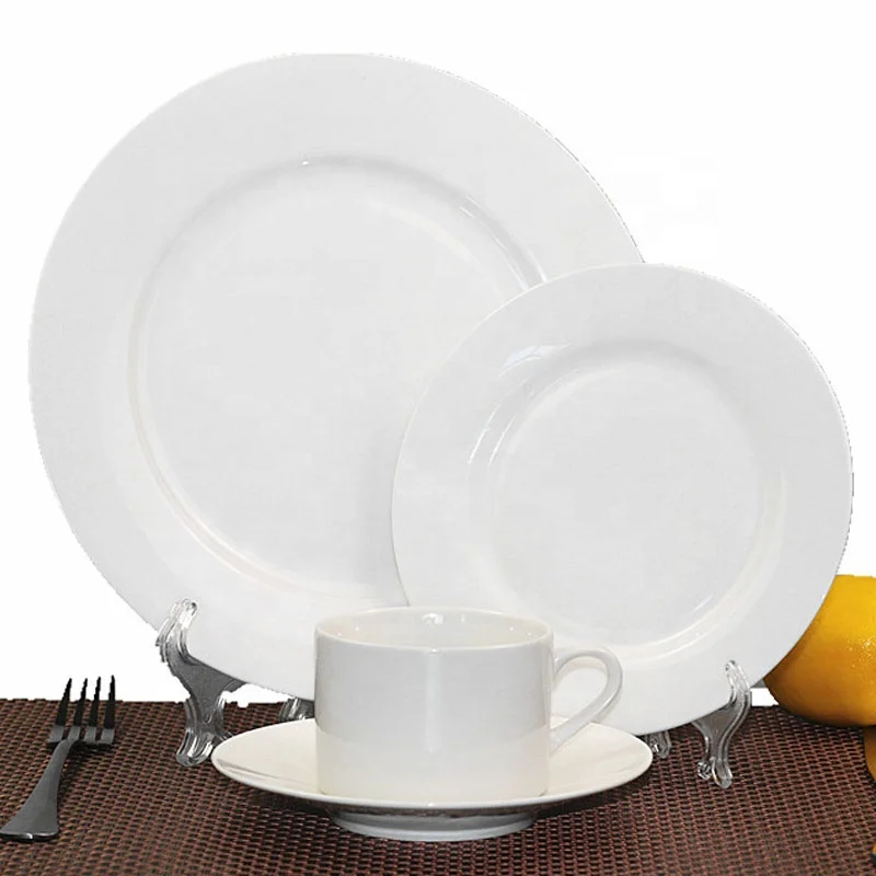 16 pcs white porcelain ceramic dinner set of cups saucers dessert plates and dinner plates for 4 persons
