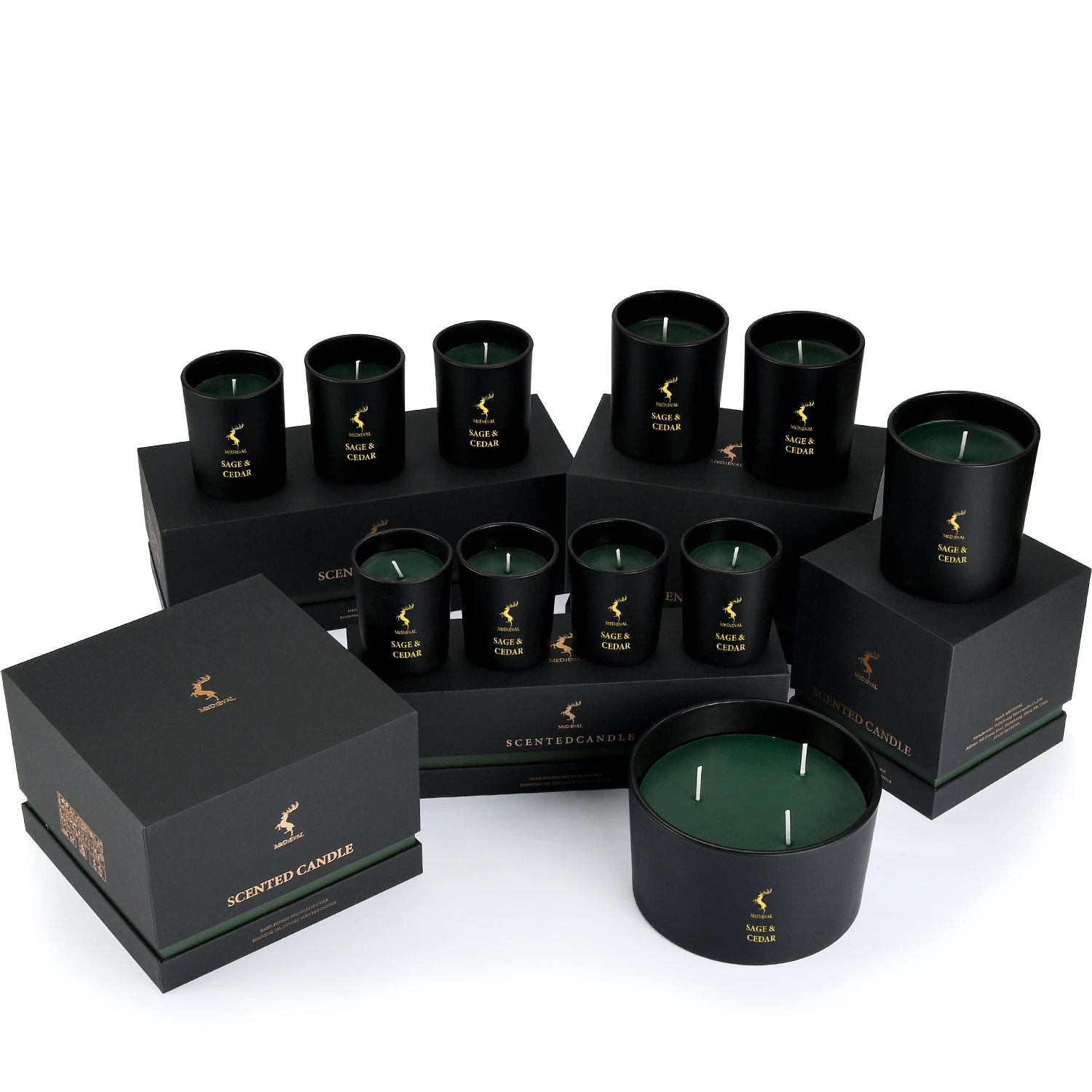 Luxury Matte Black Glass Jar Organic Soy Wax and Fragrance Oils Scented Candles