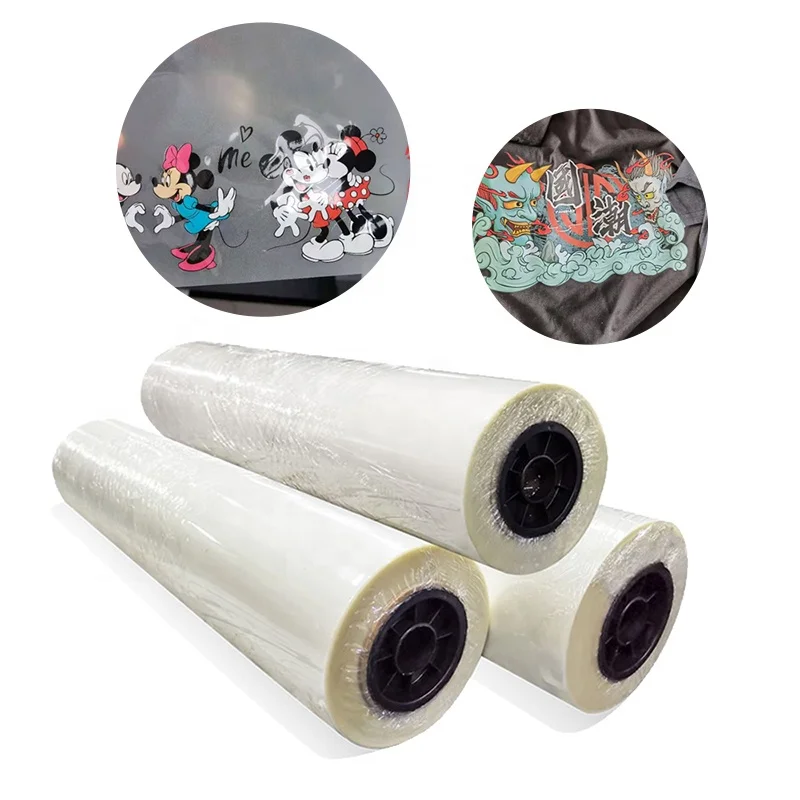 China Factory White Ink Printable T-shirt 30cm/60cm Heat Transfer DTF PET Film For DTF Digital Inkjet Printer