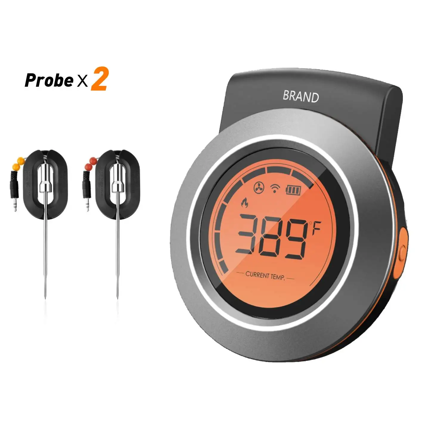 Custom Logo AT-01 Dual Probe Outdoor Digital Wireless Smart Waterproof Turkey Meat Thermometer For Oven Grill Smoker Thermometer