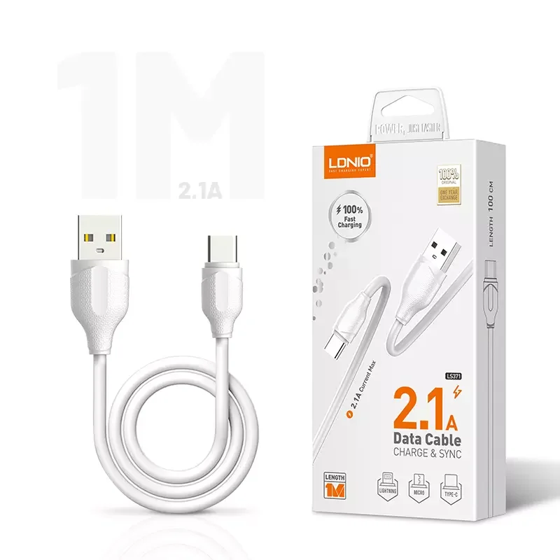 LDNIO LS371 USB 2 0 удлинитель обычные кабели для мобильных телефонов из 2.4A 3A 5A Кабель с разъемом usb type-c кабель быстрой