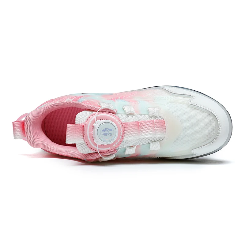 USB Chargeable LED Light Up Roller Shoes Wheels Automatic Button Skate Sneaker Shoes for Boys Girls Kids Gift DB