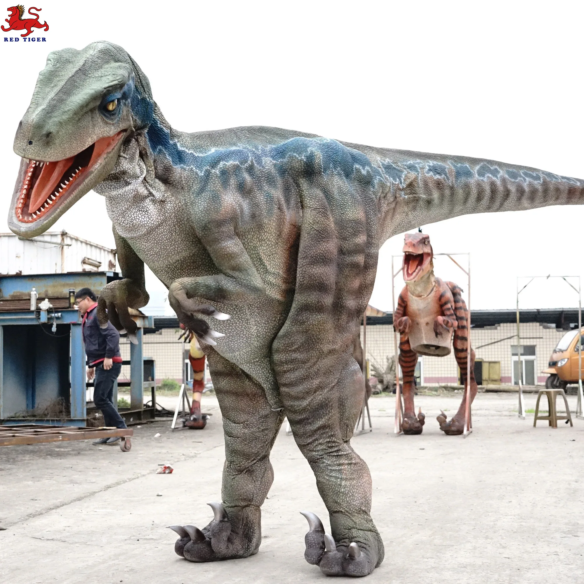 Dorothy the rubber robot walking dinosaur costume