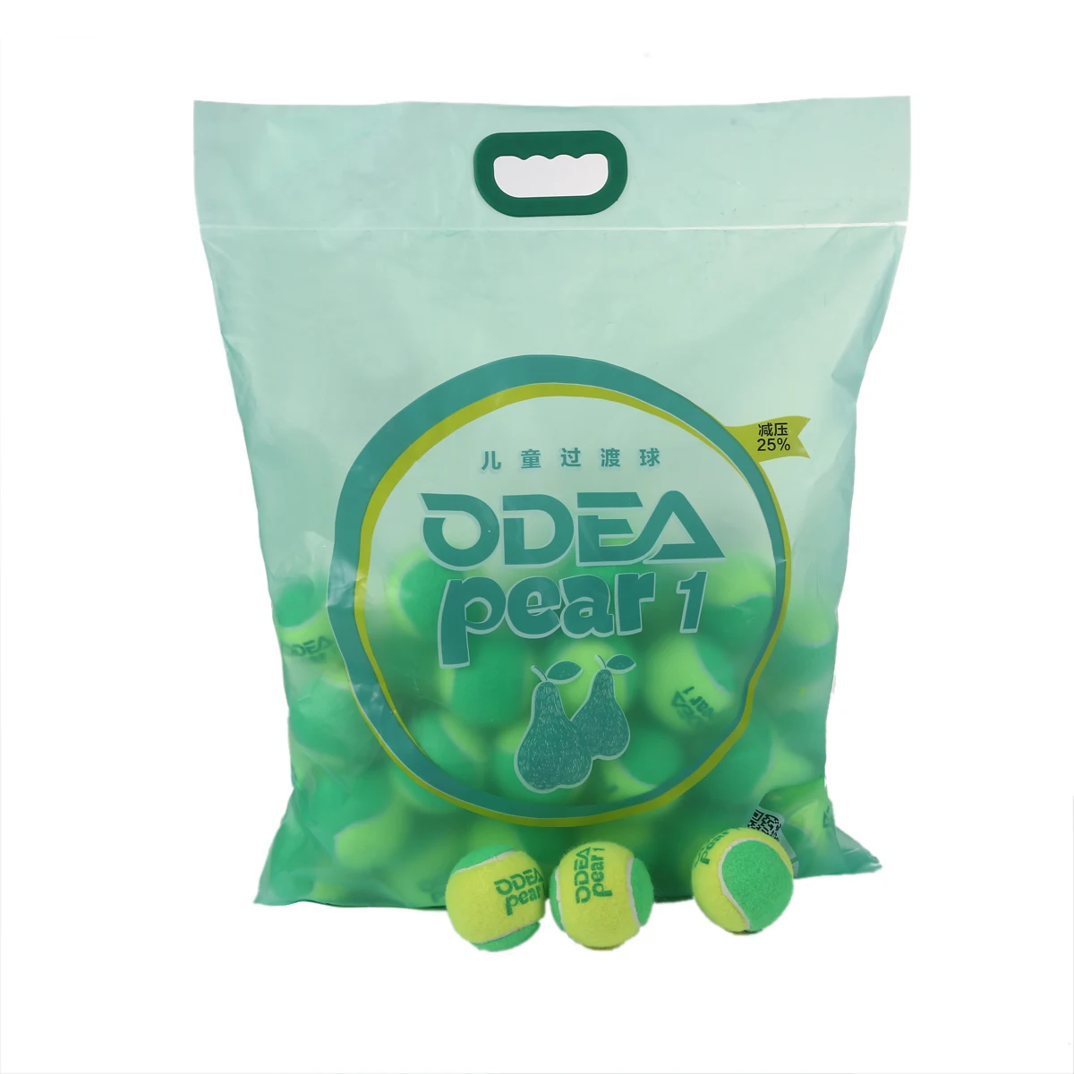 ODEA Factory Stage 1 Pear Tennis Ball ITF Approved Pressureless for Kids Training Rubber Material for Beginners