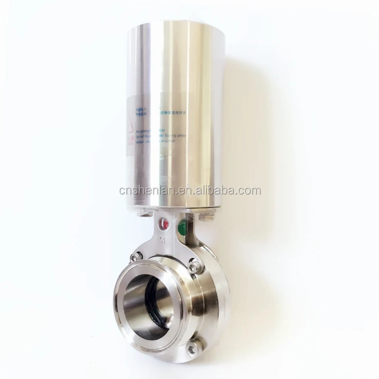 Pipe fitting 304 stainless steel quick-installed pneumatic butterfly valve sanitary clamp valve