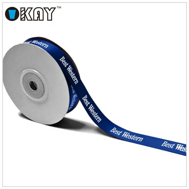 Factory custom cheap self adhesive polyester printed satin ribbon