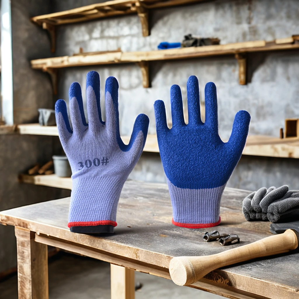 5S Nylon Lined Work Gloves Featuring Latex Coating Enhanced Protection Anti-Slip Performance Construction Work