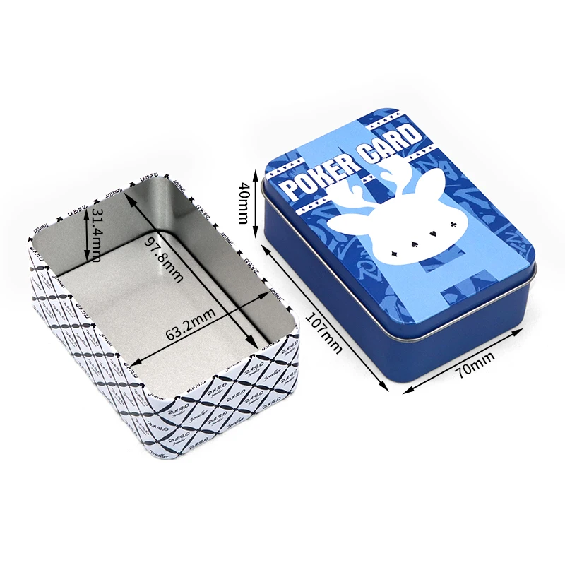 Nice MOQ custom printing tin case square small empty metal tin box with lid for card metal packaging