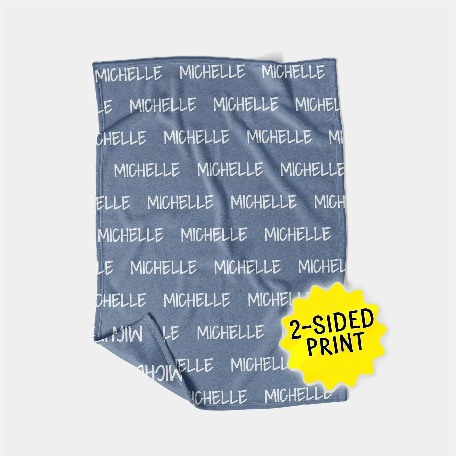 Double Sided Print Pattern Plush Flannel Fleece Blanket Personalized Name Designs