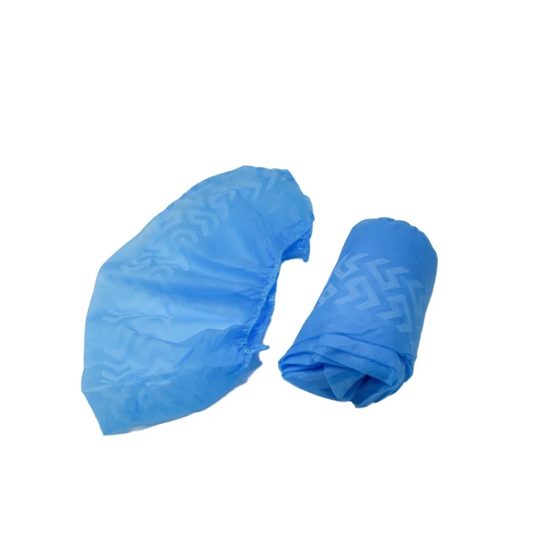 Disposable non-woven anti-skid blue PP shoes cover 35gsm  for hospital use  CPE, PE material